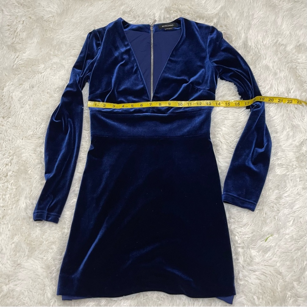 Marciano Royal Blue Velvet Fabiola Long Sleeve Dress size XS - Picture 9 of 13
